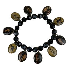 Disney Pirates Of The Caribbean Jack‎ Sparrow Charm Bracelet Elastic Band